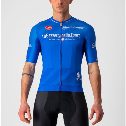 Castelli Giro d Italia Fietsshirt korte mouwen Blauw Heren RACE JERSEY AZZURRO Wieleroutfits