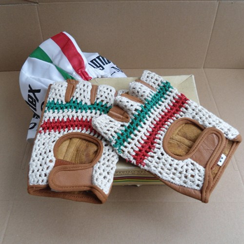 Retro Cycling fietshandschoenen zomer Italia Vintage style leather